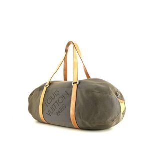 Louis Vuitton Geant Attaquant travel bag in grey canvas and natural leather
