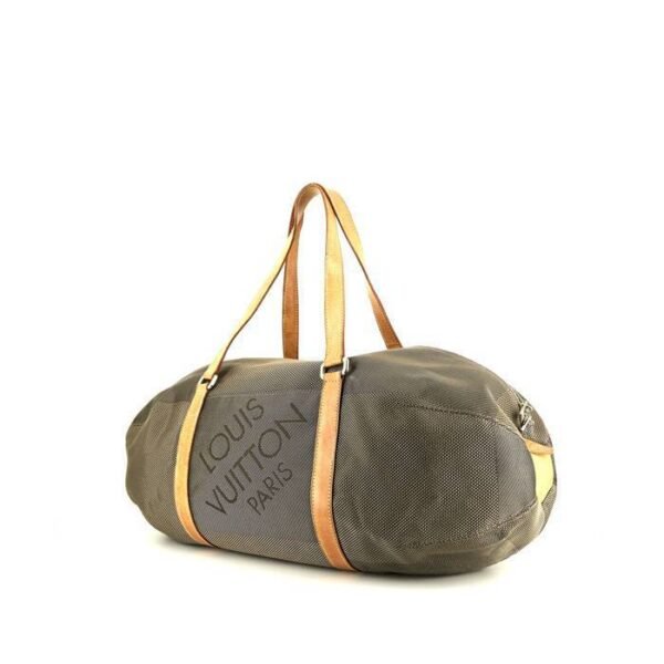 Louis Vuitton Geant Attaquant travel bag in grey canvas and natural leather
