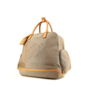 Louis Vuitton Geant Aventurier travel bag in grey canvas and natural leather