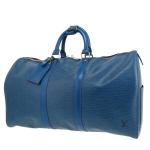 Louis Vuitton Keepall 45 travel bag in blue epi leather