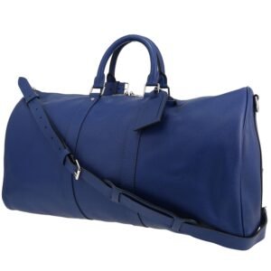 Louis Vuitton Keepall 50 travel bag in blue taiga leather