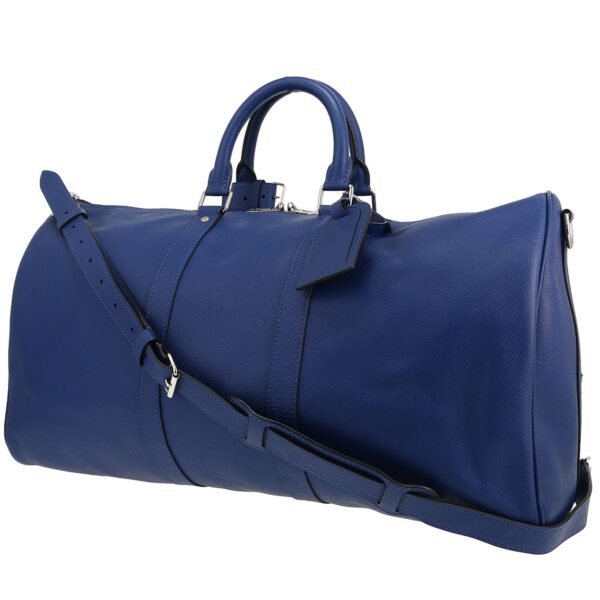 Louis Vuitton Keepall 50 travel bag in blue taiga leather