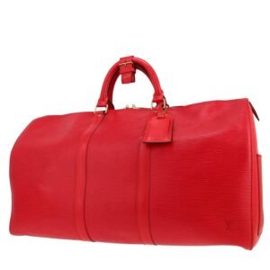 Louis Vuitton Keepall 50 travel bag in red epi leather