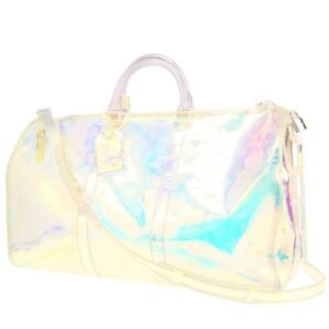 Louis Vuitton Keepall 50 travel bag in transparent shading vinyl and natural leather