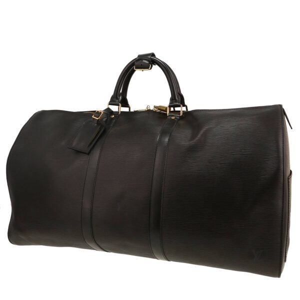 Louis Vuitton Keepall 55 travel bag in black epi leather and natural leather