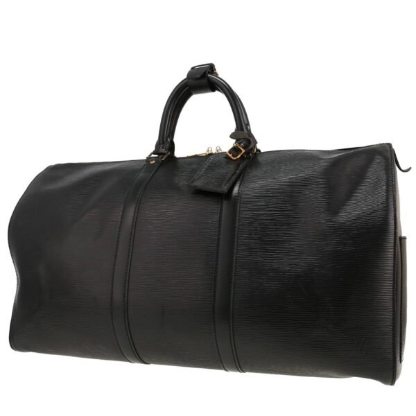 Louis Vuitton Keepall 55 travel bag in black epi leather and natural leather