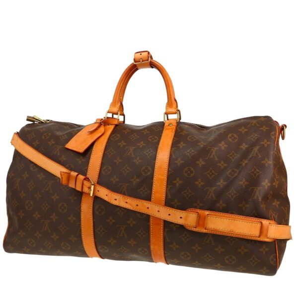 Louis Vuitton Keepall 55 travel bag in brown monogram canvas and natural leather