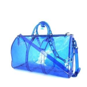 Louis Vuitton Keepall Editions Limitées travel bag in blue shading vinyl and blue vinyl