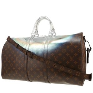 Louis Vuitton Keepall Editions Limitées travel bag in brown and silver monogram canvas