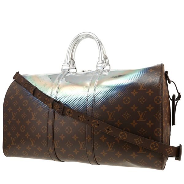 Louis Vuitton Keepall Editions Limitées travel bag in brown and silver monogram canvas