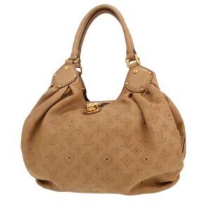 Louis Vuitton L handbag in beige mahina leather