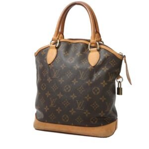 Louis Vuitton Lockit handbag in brown monogram canvas and natural leather