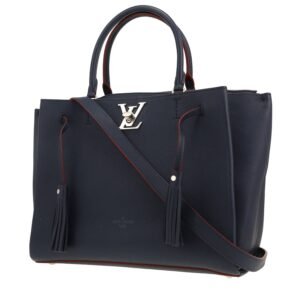 Louis Vuitton Lockme handbag in blue grained leather