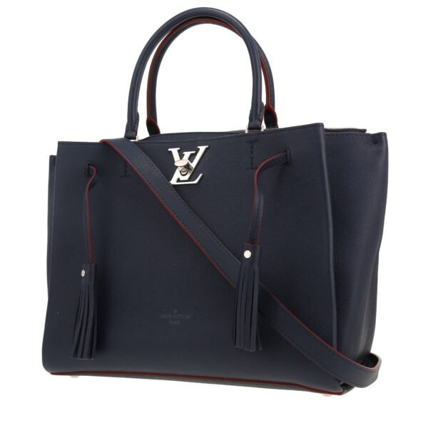 Louis Vuitton Lockme handbag in blue grained leather