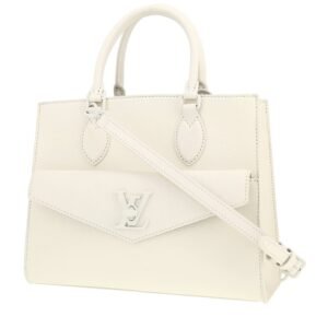 Louis Vuitton Lockme handbag in white grained leather