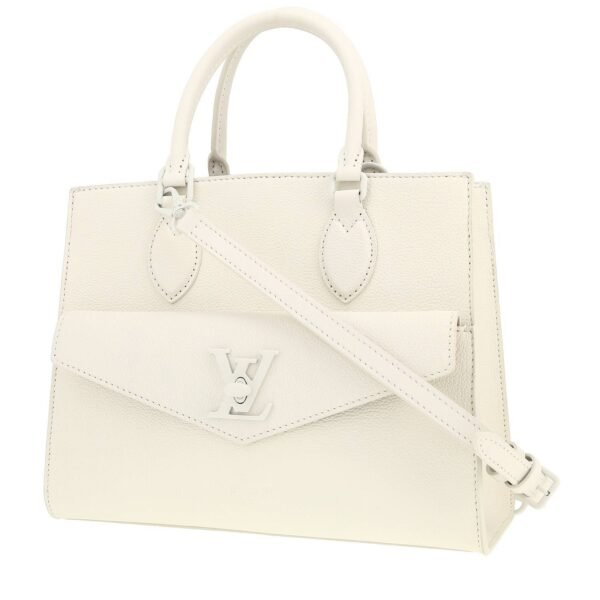 Louis Vuitton Lockme handbag in white grained leather