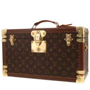 Louis Vuitton Malle à livres trunk in monogram canvas and natural leather