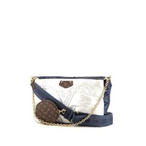 Louis Vuitton Maxi Multi Pochette Accessoires shoulder bag in navy blue and silver canvas