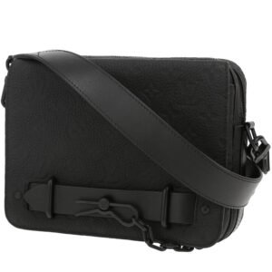Louis Vuitton Messenger shoulder bag in black empreinte monogram leather