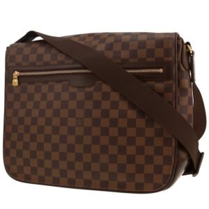 Louis Vuitton Messenger shoulder bag in ebene damier canvas and brown leather