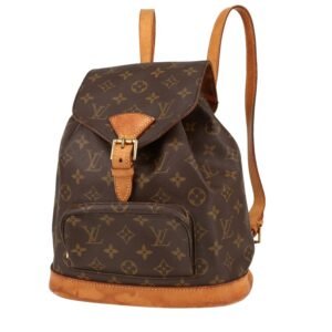 Louis Vuitton Montsouris backpack in brown monogram canvas and natural leather