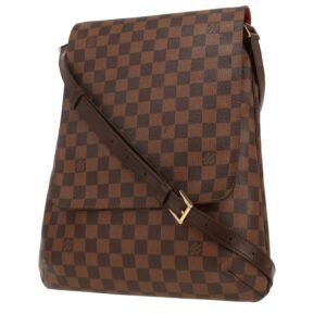 Louis Vuitton Musette Salsa shoulder bag in ebene damier canvas and brown leather