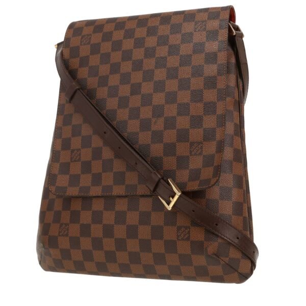 Louis Vuitton Musette Salsa shoulder bag in ebene damier canvas and brown leather