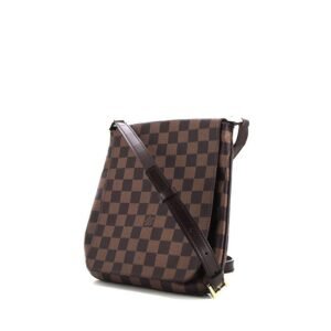 Louis Vuitton Musette shoulder bag in ebene damier canvas and brown leather