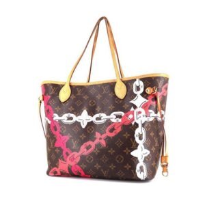 Louis Vuitton Neverfull Editions Limitées shopping bag monogram canvas and natural leather