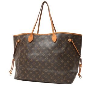 Louis Vuitton Neverfull large model shopping bag in brown monogram canvas and natural leather