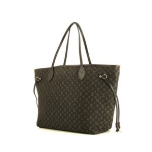 Louis Vuitton Neverfull medium model shopping bag in brown monogram canvas Idylle and brown leather