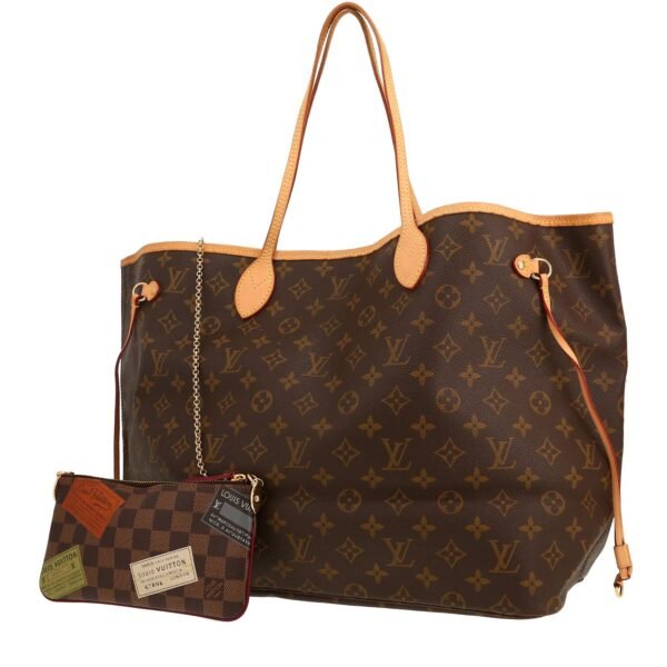 Louis Vuitton Neverfull shopping bag in brown monogram canvas and natural leather