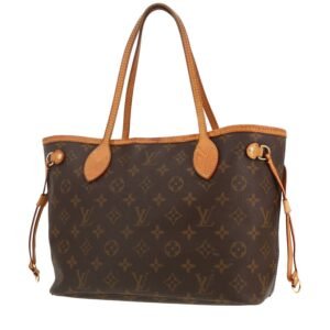 Louis Vuitton Neverfull small shopping bag in brown monogram canvas and natural leather