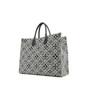 Louis Vuitton Onthego large model shopping bag in black and white two tones canvas
