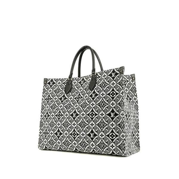 Louis Vuitton Onthego large model shopping bag in black and white two tones canvas
