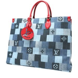 Louis Vuitton Onthego shopping bag in blue jean damier canvas