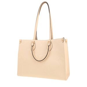 Louis Vuitton Onthego shopping bag in cream color empreinte monogram leather