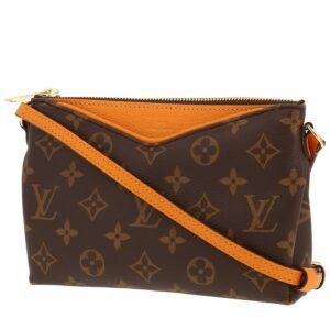 Louis Vuitton Pallas shoulder bag in brown monogram canvas and saffron yellow leather