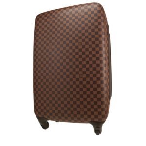 Louis Vuitton Pegase rigid suitcase in ebene damier canvas and brown leather