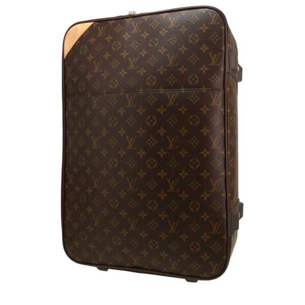 Louis Vuitton Pegase rigid suitcase monogram canvas and beige natural leather