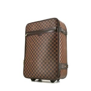 Louis Vuitton Pegase soft suitcase in ebene damier canvas and brown leather