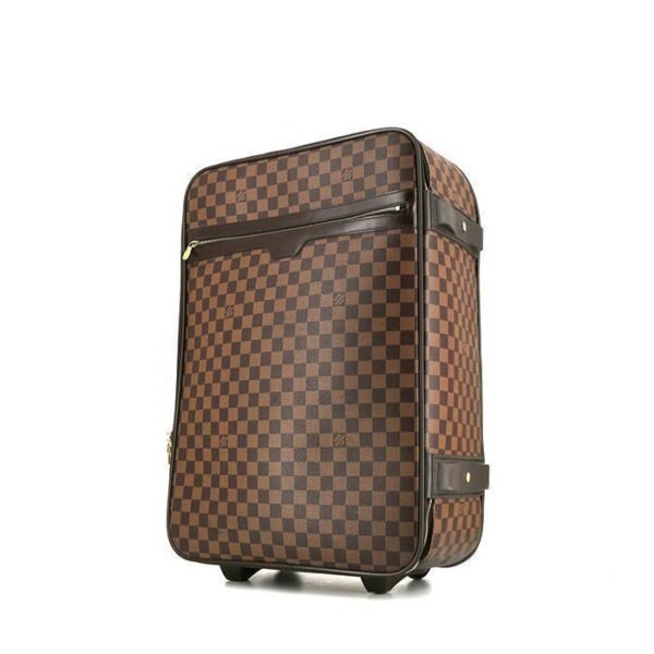 Louis Vuitton Pegase soft suitcase in ebene damier canvas and brown leather