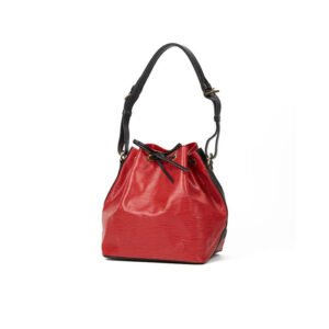 Louis Vuitton petit Noé shopping bag in red and black epi leather