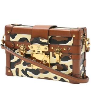 Louis Vuitton Petite Malle shoulder bag in beige, brown and black leather and brown leather