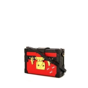 Louis Vuitton Petite Malle shoulder bag in red epi leather and black leather