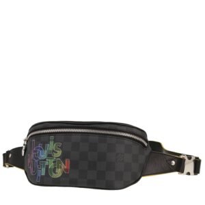Louis Vuitton Pochette-ceinture in black damier graphite canvas and black leather