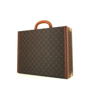 Louis Vuitton President suitcase in brown monogram canvas and natural leather