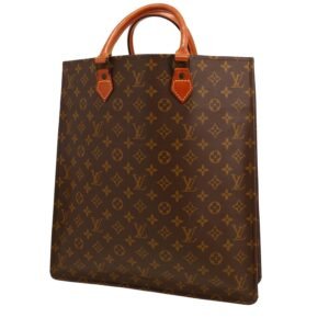 Louis Vuitton Sac Plat shopping bag in brown monogram canvas and natural leather