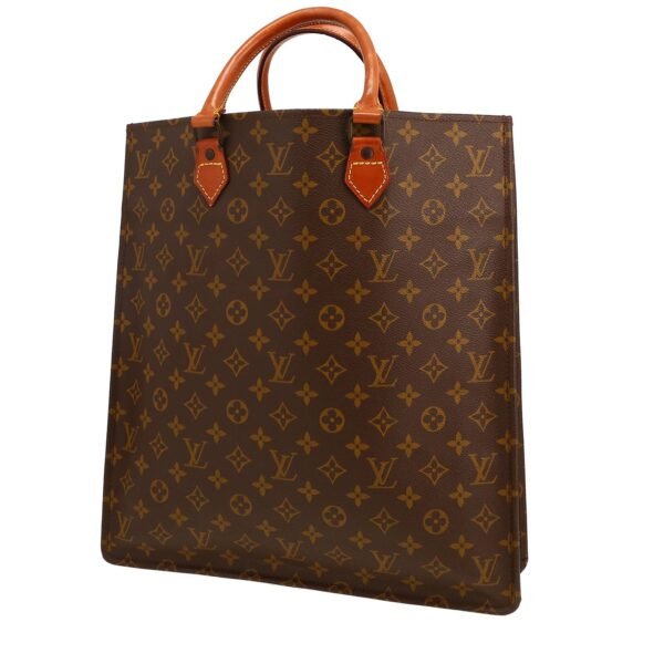 Louis Vuitton Sac Plat shopping bag in brown monogram canvas and natural leather