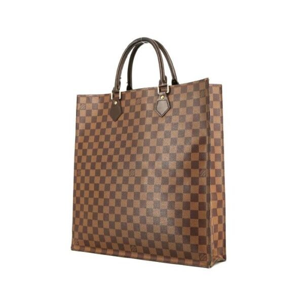 Louis Vuitton Sac Plat shopping bag in ebene damier canvas and brown